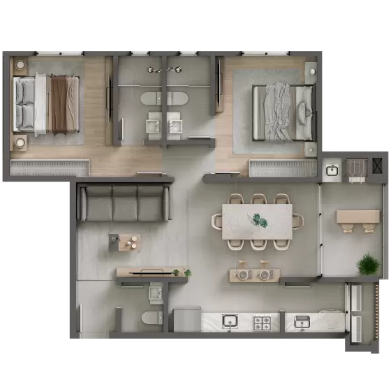 planta Apartamento Tipo 3