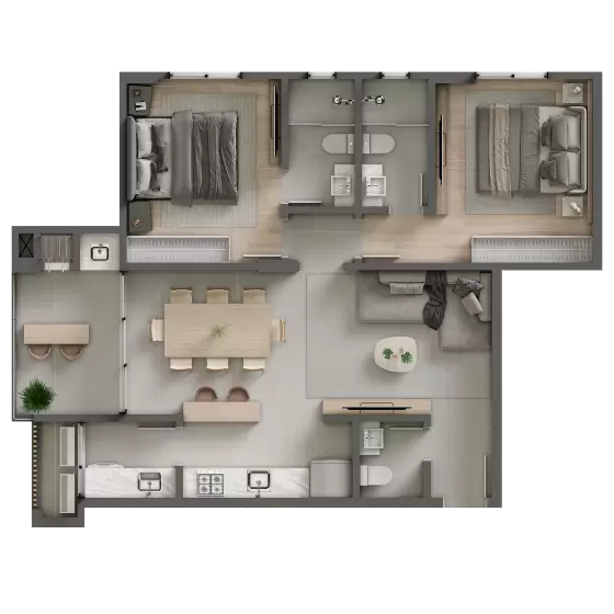 planta Apartamento Tipo 4